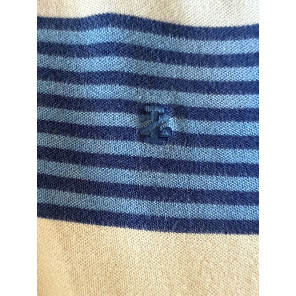 IZOD Advantage Polo Mens XL White Blue Striped Short Sleeve Cotton Golf Preppy - Picture 7 of 11